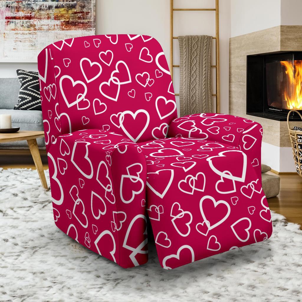 Heart Pattern Print Recliner Cover-grizzshop