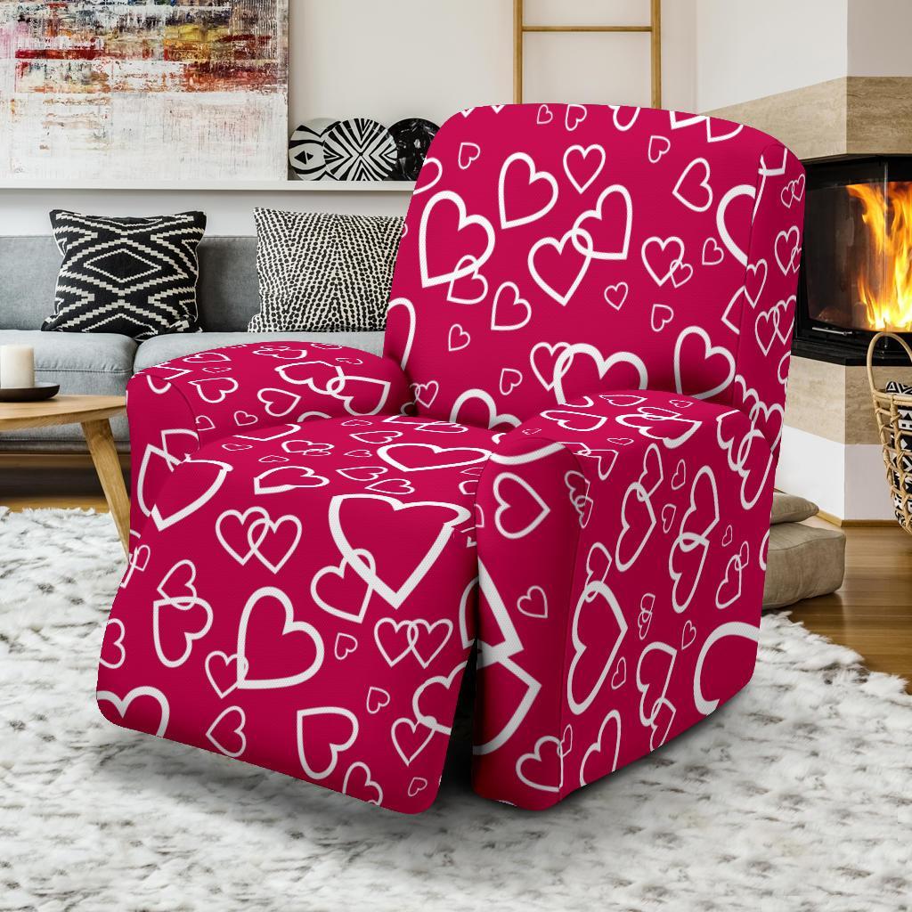 Heart Pattern Print Recliner Cover-grizzshop