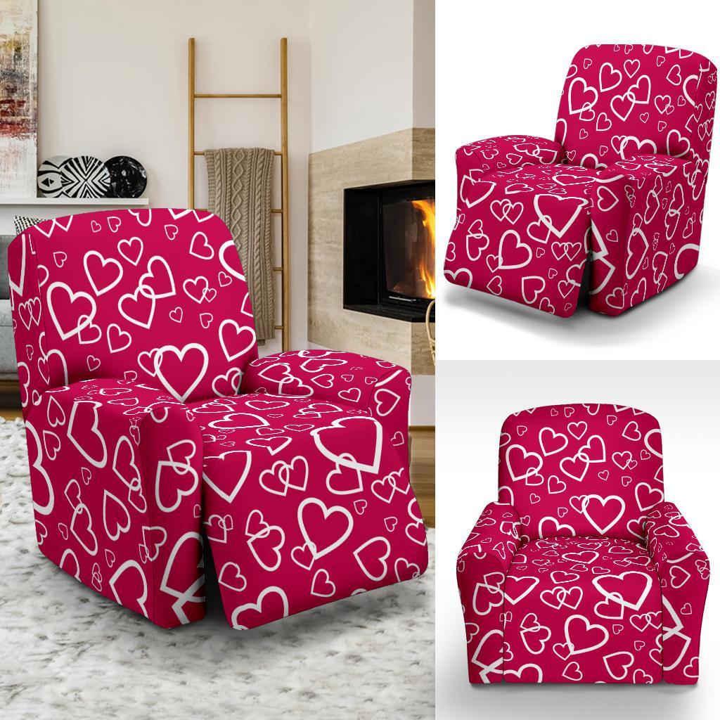 Heart Pattern Print Recliner Cover-grizzshop