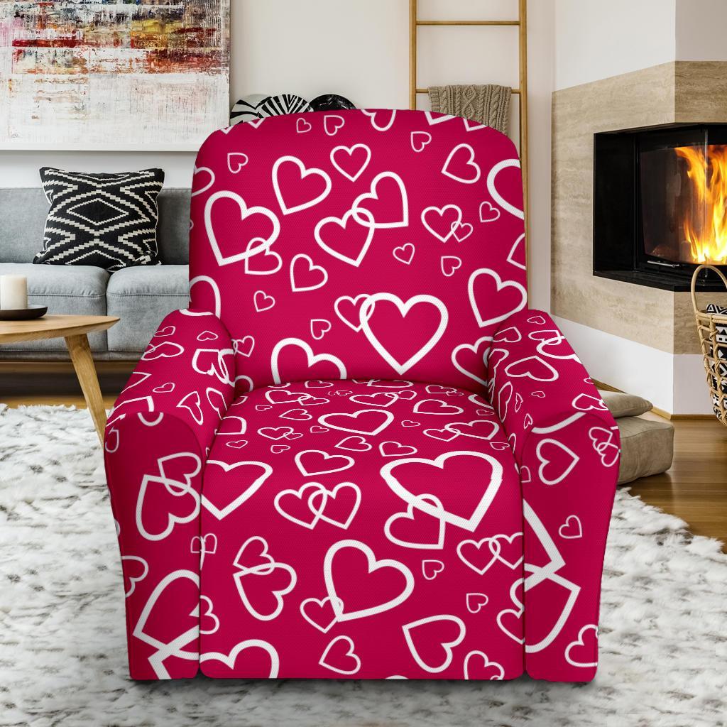 Heart Pattern Print Recliner Cover-grizzshop