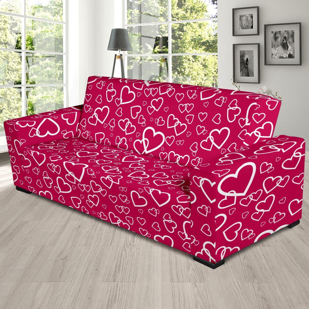 Heart Pattern Print Sofa Covers-grizzshop