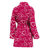 Heart Pattern Print Women Long Robe-grizzshop