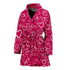 Heart Pattern Print Women Long Robe-grizzshop