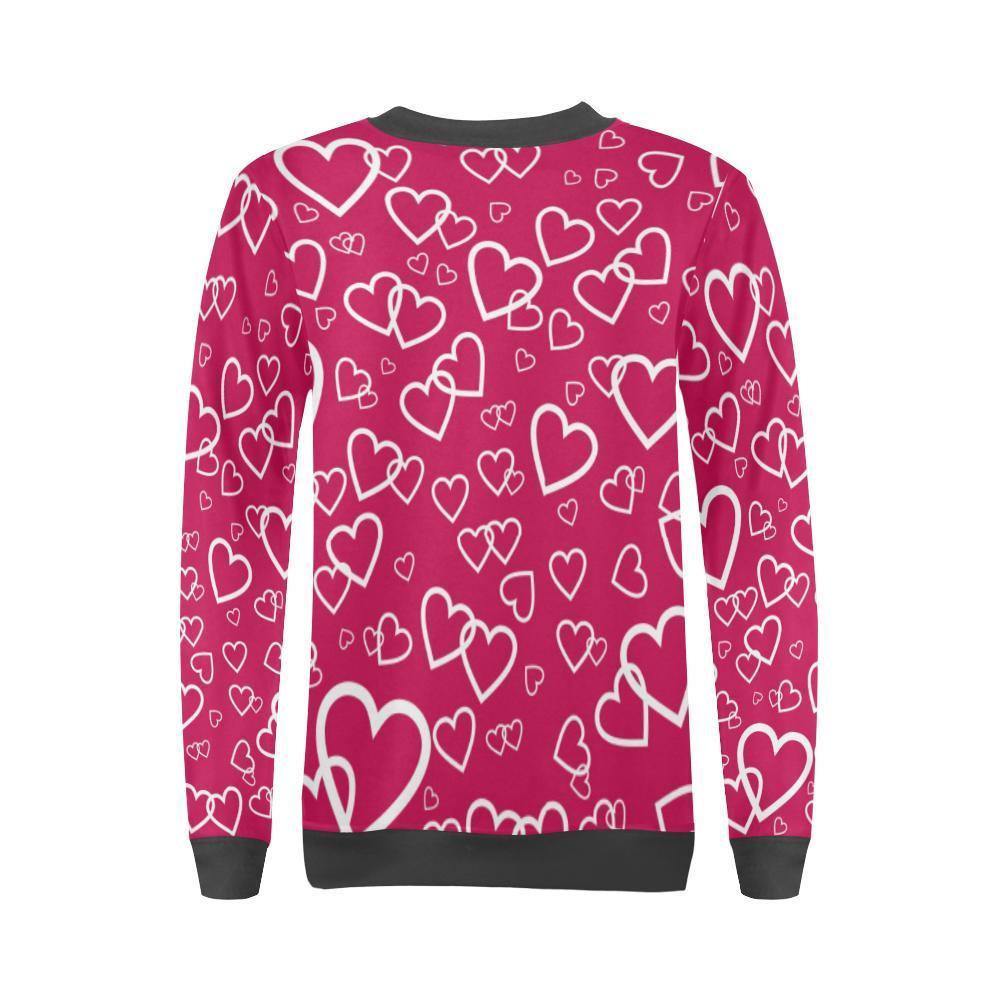 Heart Pattern Print Women's Sweatshirt-grizzshop