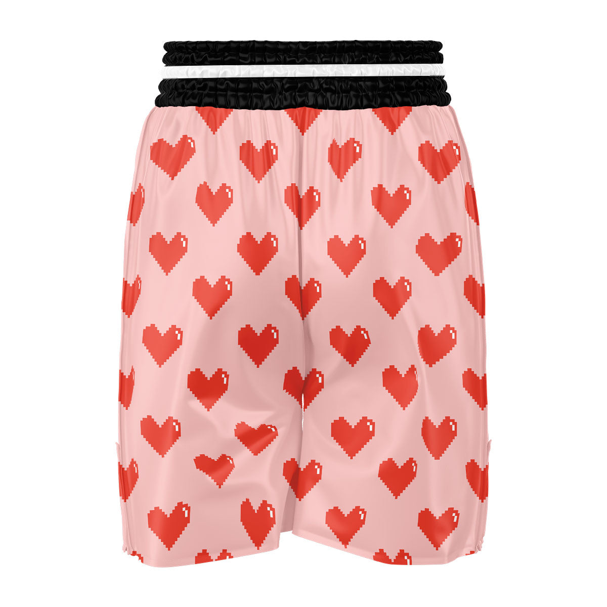 Heart Pixel Print Pattern Boxing Shorts-grizzshop