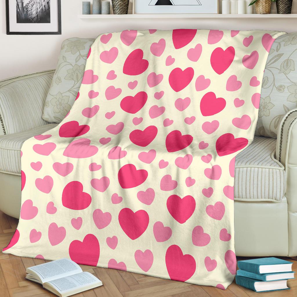 Heart Print Pattern Blanket-grizzshop