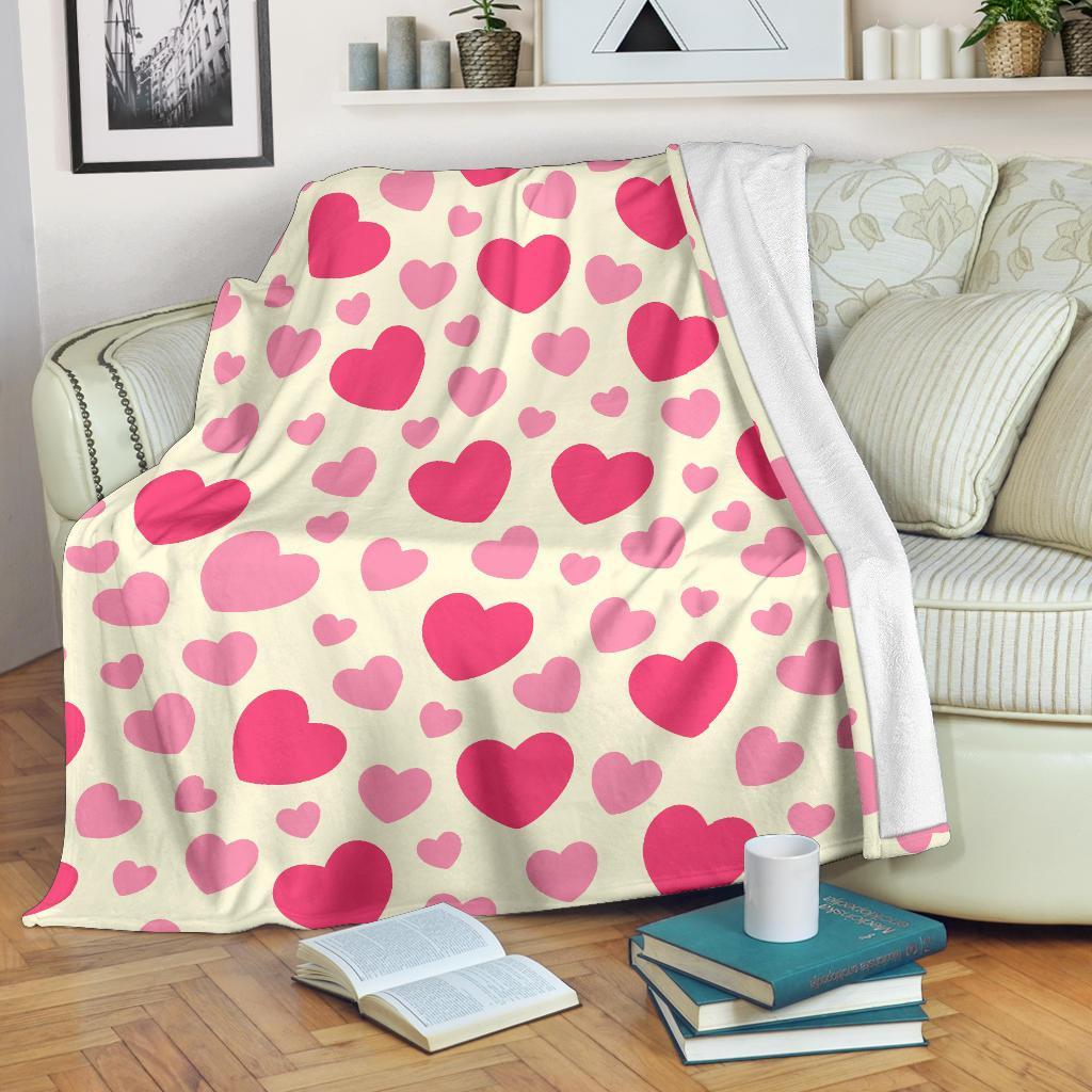 Heart Print Pattern Blanket-grizzshop