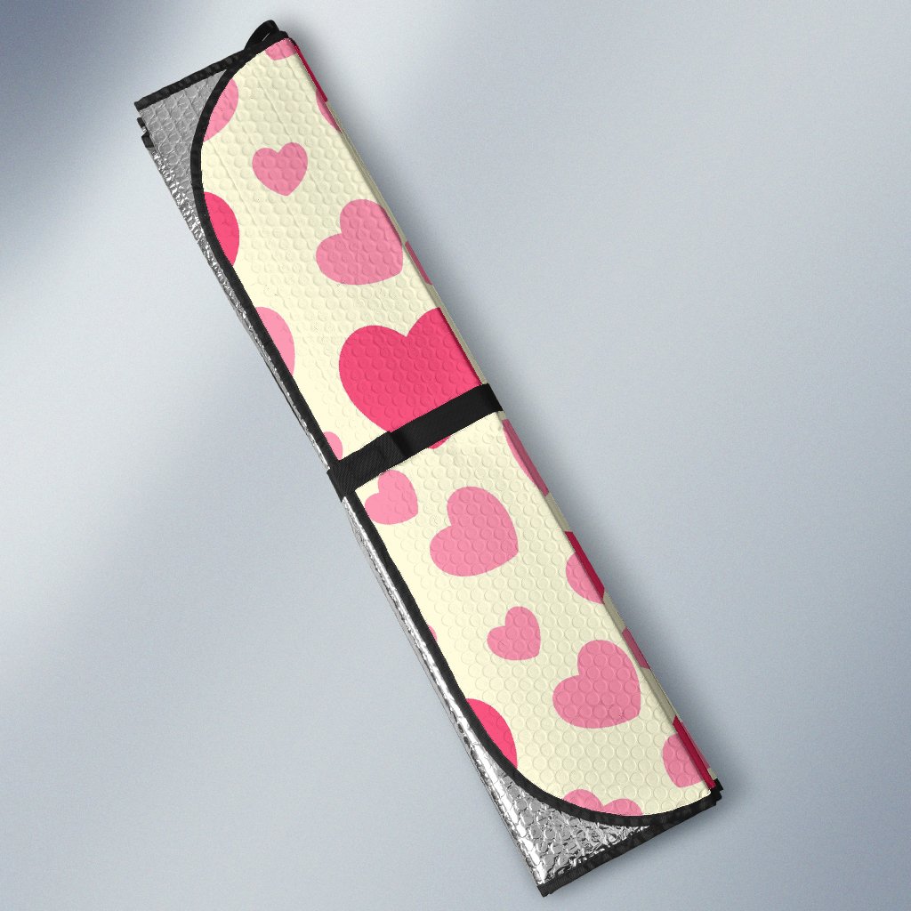 Heart Print Pattern Car Sun Shade-grizzshop