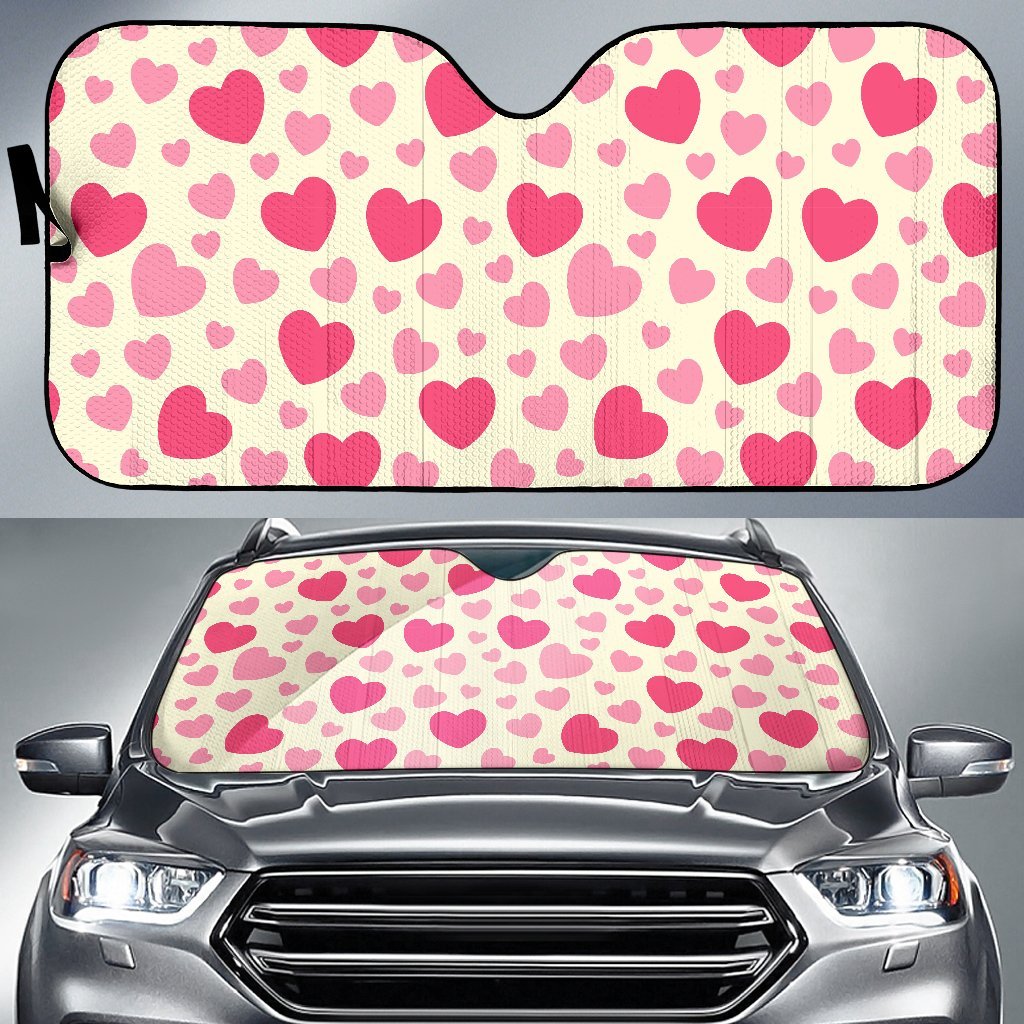 Heart Print Pattern Car Sun Shade-grizzshop
