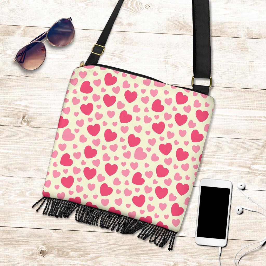 Heart Print Pattern Crossbody Bags-grizzshop