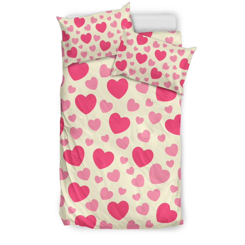 Heart Print Pattern Duvet Cover Bedding Set-grizzshop