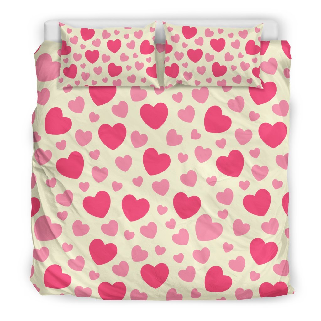 Heart Print Pattern Duvet Cover Bedding Set-grizzshop