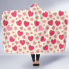 Heart Print Pattern Hooded Blanket-grizzshop