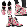 Heart Print Pattern Men Women Leather Boots-grizzshop