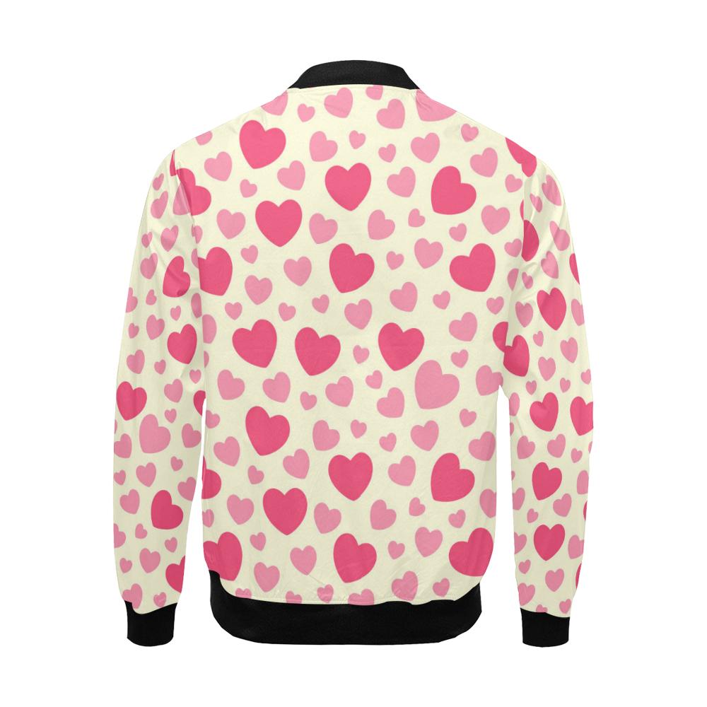 Heart Print Pattern Men's Bomber Jacket-grizzshop