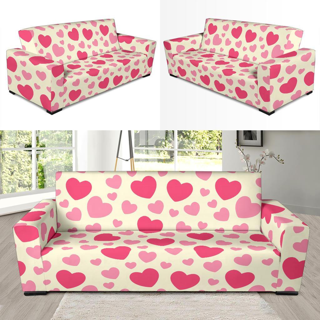 Heart Print Pattern Sofa Covers-grizzshop