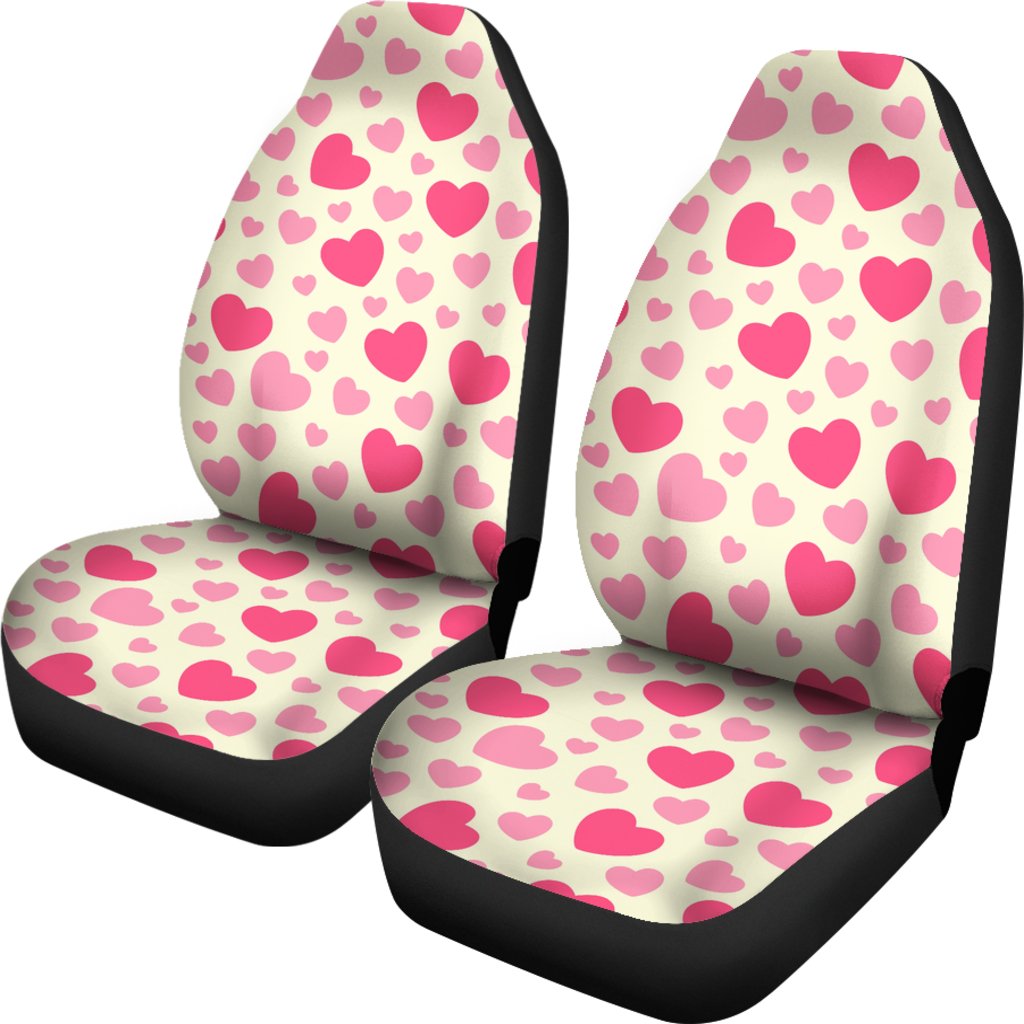 Heart Print Pattern Universal Fit Car Seat Cover-grizzshop