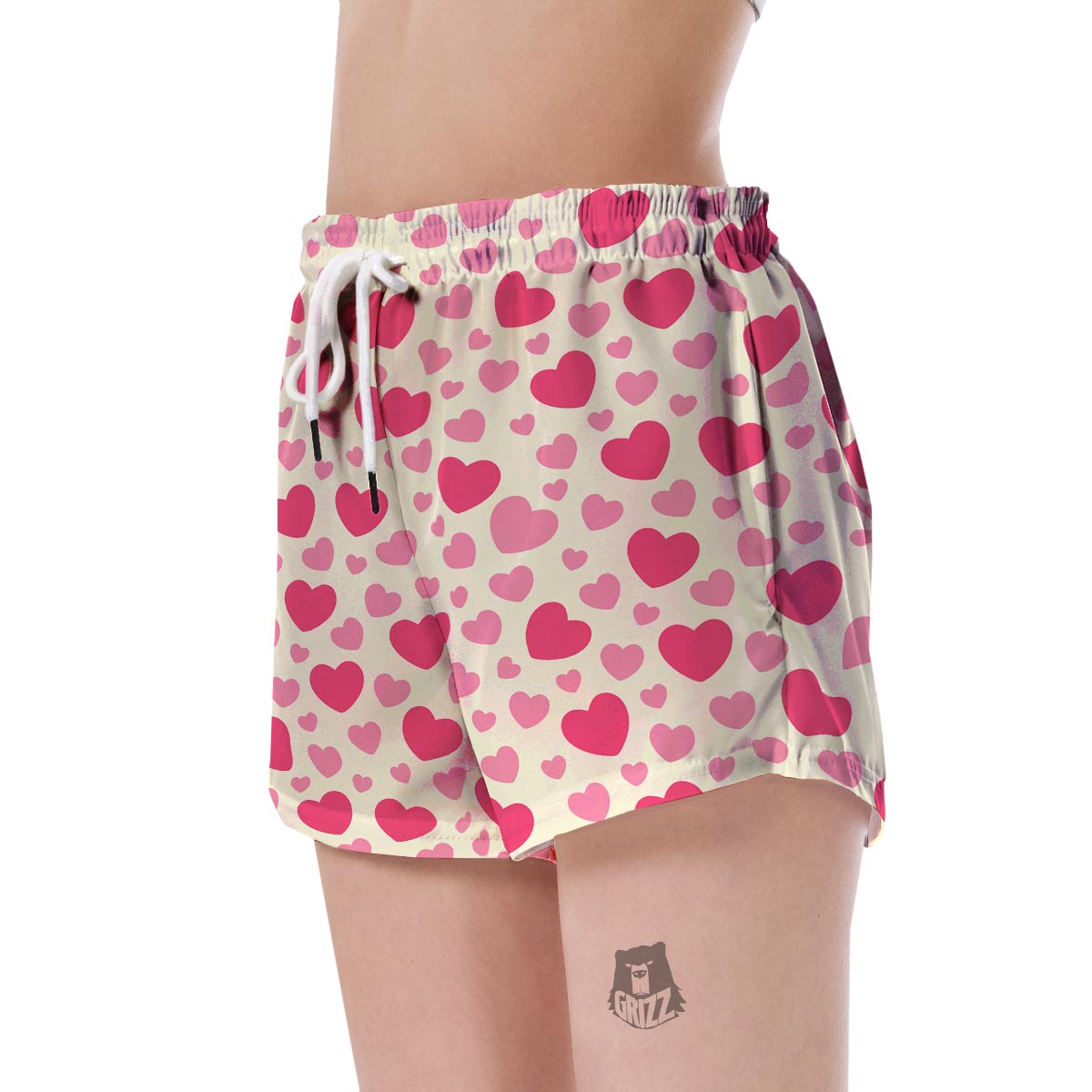 Heart Print Pattern Women's Shorts-grizzshop