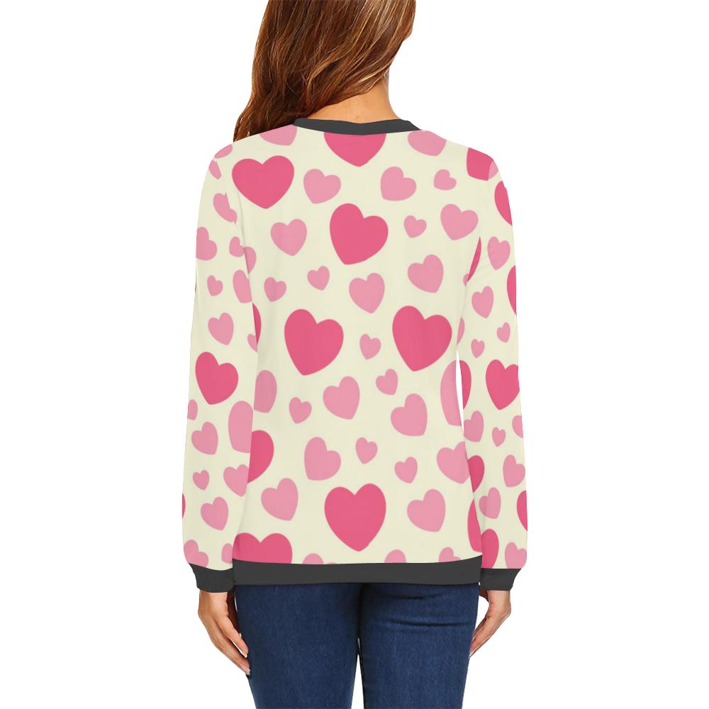 Heart Print Pattern Women's Sweatshirt-grizzshop