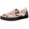 Heart Psychedelic Peace Sign Print Pattern Black Slip On Shoes-grizzshop