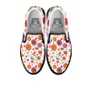 Heart Psychedelic Peace Sign Print Pattern Black Slip On Shoes-grizzshop