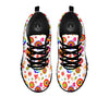 Heart Psychedelic Peace Sign Print Pattern Black Sneaker-grizzshop