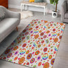 Heart Psychedelic Peace Sign Print Pattern Floor Mat-grizzshop