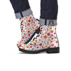 Heart Psychedelic Peace Sign Print Pattern Leather Boots-grizzshop