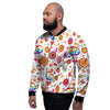 Heart Psychedelic Peace Sign Print Pattern Men's Bomber Jacket-grizzshop