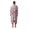 Heart Psychedelic Peace Sign Print Pattern Men's Robe-grizzshop