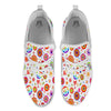 Heart Psychedelic Peace Sign Print Pattern White Athletic Shoes-grizzshop