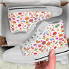 Heart Psychedelic Peace Sign Print Pattern White High Top Shoes-grizzshop