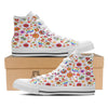 Heart Psychedelic Peace Sign Print Pattern White High Top Shoes-grizzshop