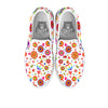 Heart Psychedelic Peace Sign Print Pattern White Slip On Shoes-grizzshop