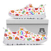 Heart Psychedelic Peace Sign Print Pattern White Sneaker-grizzshop