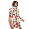 Heart Psychedelic Peace Sign Print Pattern Women's Robe-grizzshop