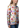 Heart Psychedelic Peace Sign Print Pattern Women's Sweatshirt-grizzshop