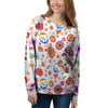 Heart Psychedelic Peace Sign Print Pattern Women's Sweatshirt-grizzshop