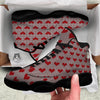 Heart Valentine's Day Print Pattern Black Basketball Shoes-grizzshop