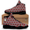 Heart Valentine's Day Print Pattern Black Basketball Shoes-grizzshop