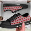 Heart Valentine's Day Print Pattern Black Low Top Shoes-grizzshop