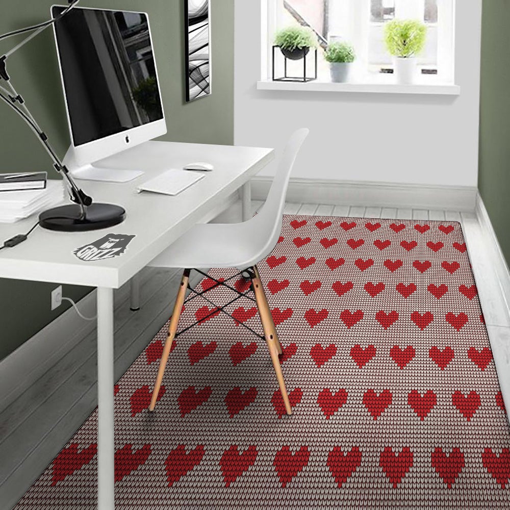 Heart Valentine's Day Print Pattern Floor Mat-grizzshop