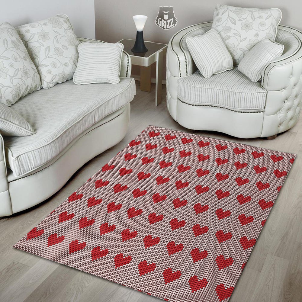 Heart Valentine's Day Print Pattern Floor Mat-grizzshop