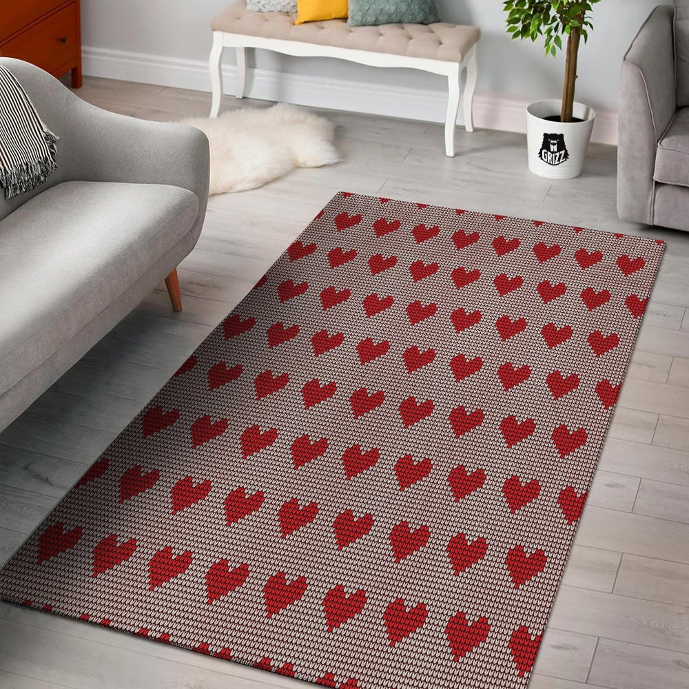 Heart Valentine's Day Print Pattern Floor Mat-grizzshop