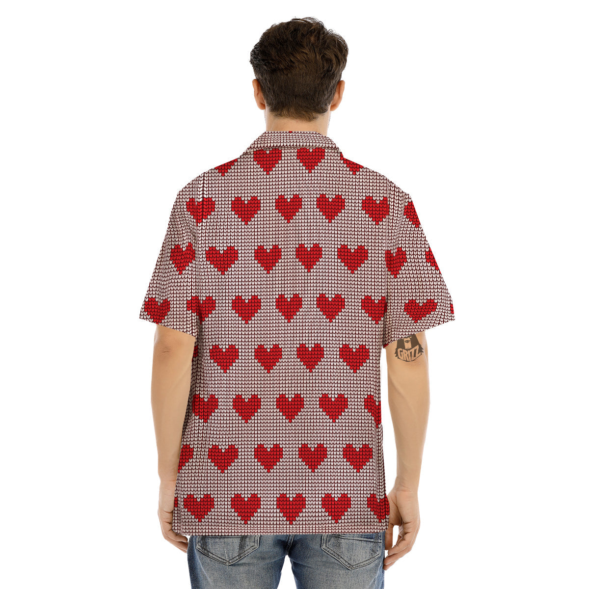 Heart Valentine's Day Print Pattern Men's Hawaiian Shirt-grizzshop