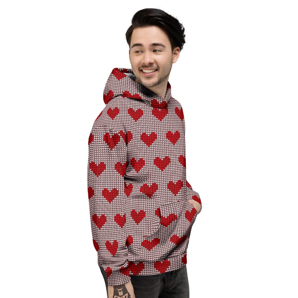 Heart Valentine's Day Print Pattern Men's Hoodie-grizzshop