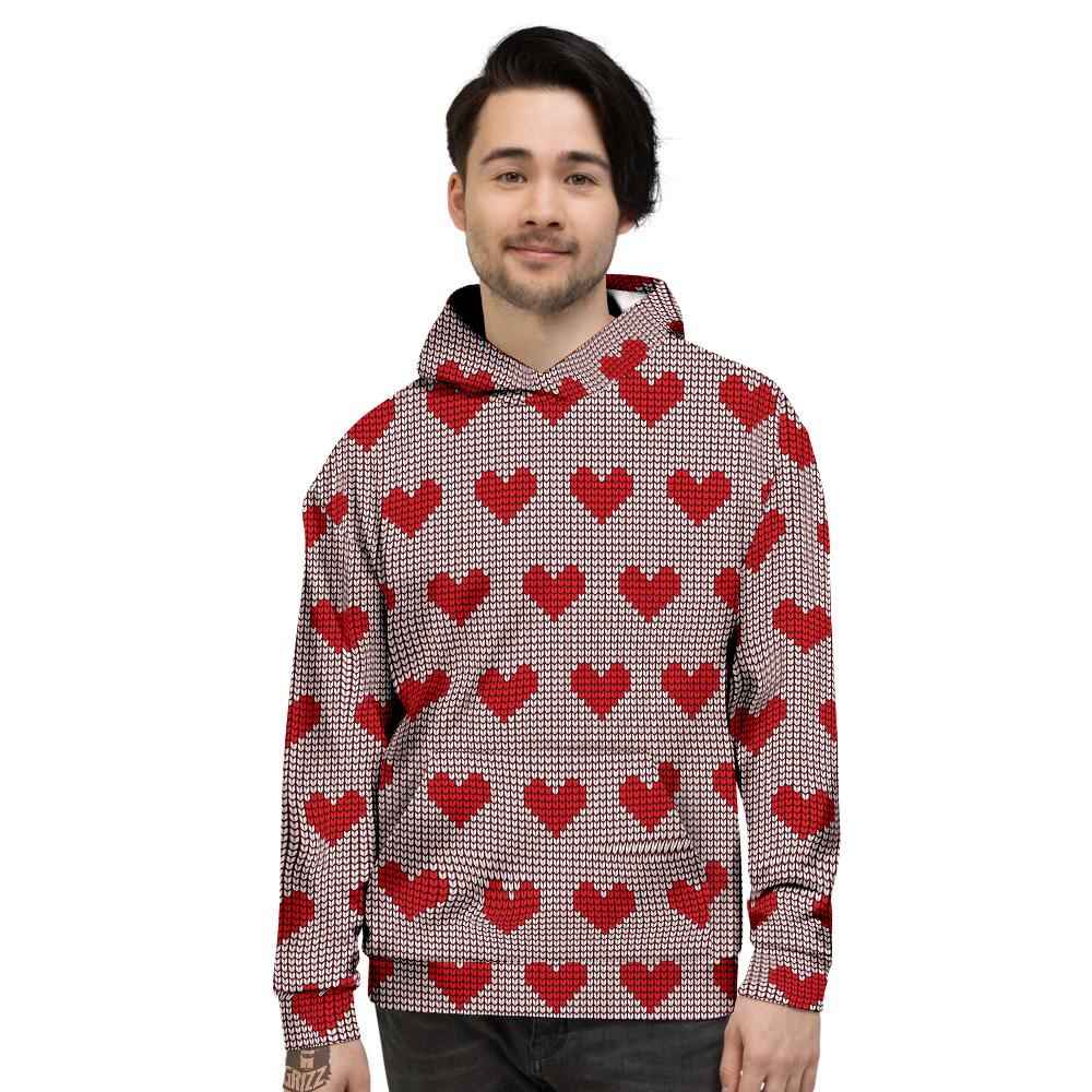 Heart Valentine's Day Print Pattern Men's Hoodie-grizzshop