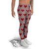 Heart Valentine's Day Print Pattern Men's Leggings-grizzshop