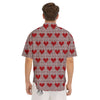 Heart Valentine's Day Print Pattern Men's Short Sleeve Shirts-grizzshop