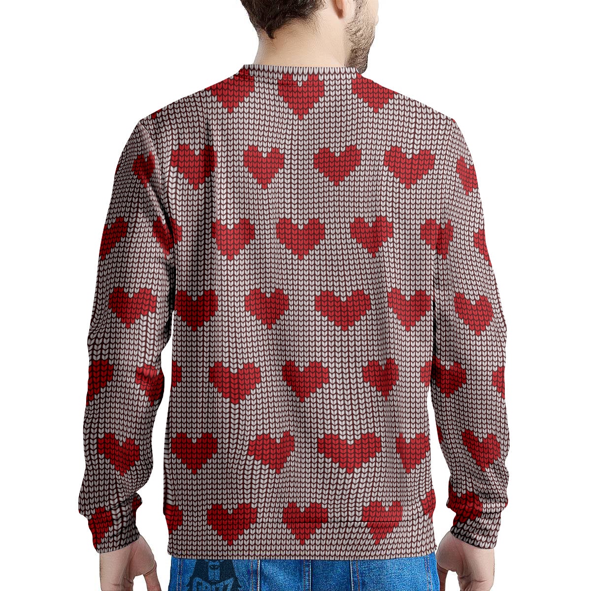 Heart Valentine's Day Print Pattern Men's Sweatshirt-grizzshop